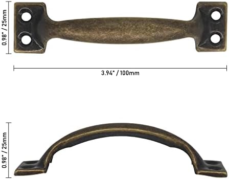 Курсо влече рачки за гроздобер стил - рачка за грабање на вратата од штала во бронзен тон