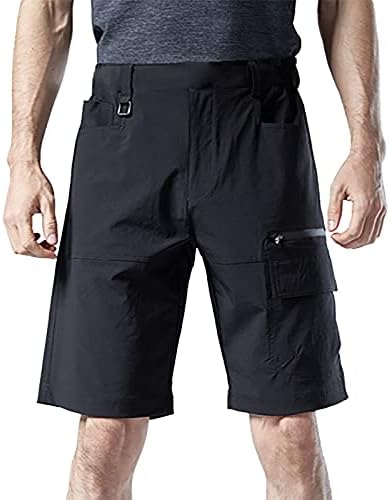 Машки карго шорцеви случајни лесни мулти џебни кратки панталони класично опуштено вклопување на шорцеви за велосипеди на отворено