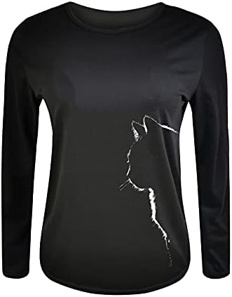 Графички маички за женски врвови Обични 3/4 ракав блуза Преголема маици мода Излегувајќи врвови гроздобер екипаж облеки за одмор