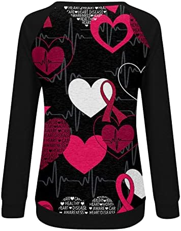Jjhaevdy женски симпатични loveубовни срцеви печати врвови графички влезови среќни кошули за ден на вineубените
