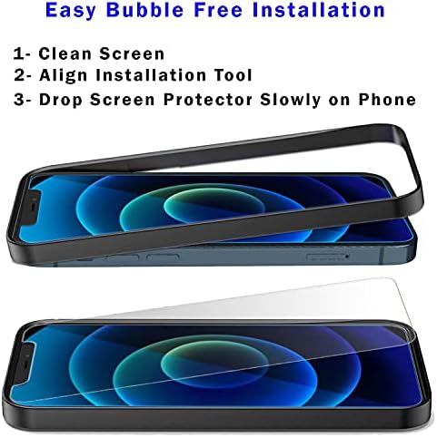 Спарта Екран Заштитник Компатибилен за iPhone 12 Pro Max[6.7-инчен] Случај Пријателски Калено Стакло HD[3 пакет]