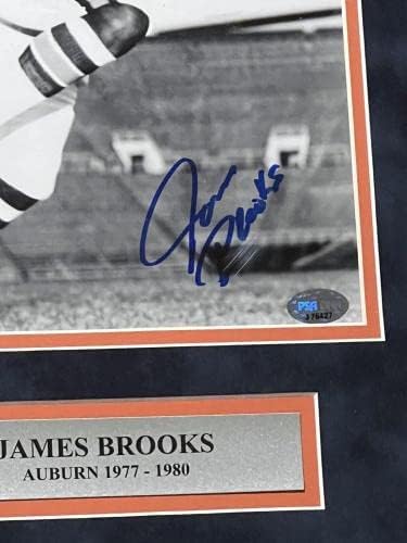 Jamesејмс Брукс потпиша/врамени црно -бели 8 x 10 w/psa - Автограмирани фотографии од НФЛ