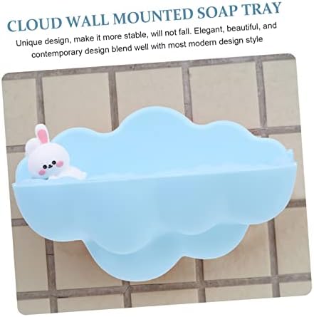Организатор на сапун со сапун од облак, монтиран од сапун, за сапун сапун сапун сапун сапун со одвод за сапун за бања, организирачки кутија цртани