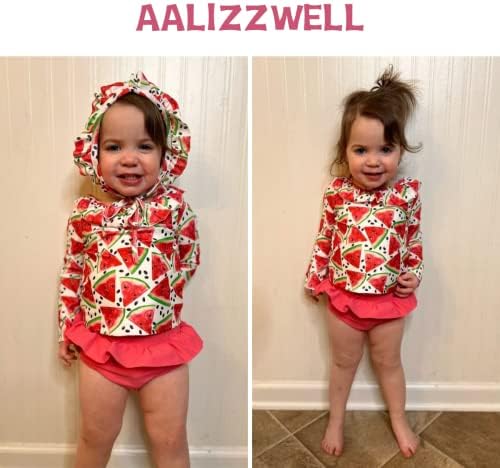 Костим за капење со долг ракав Aalizzwell Baby Girls