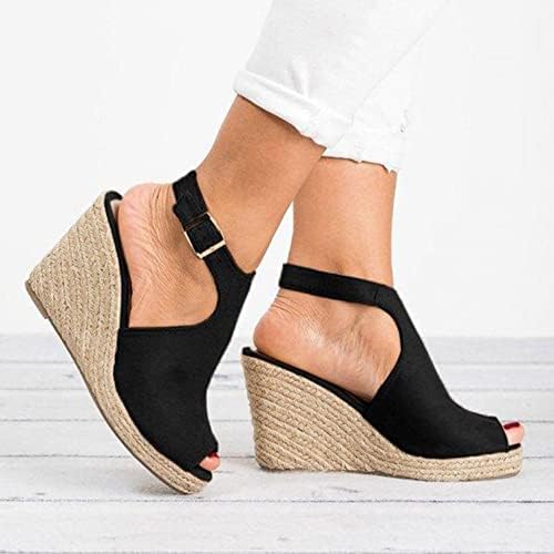 Ксауданел женски сандали квадратни пети блок -потпетици се лизгаат на слајдови бујни потпетици секси летни рамни платформа сандали за жени