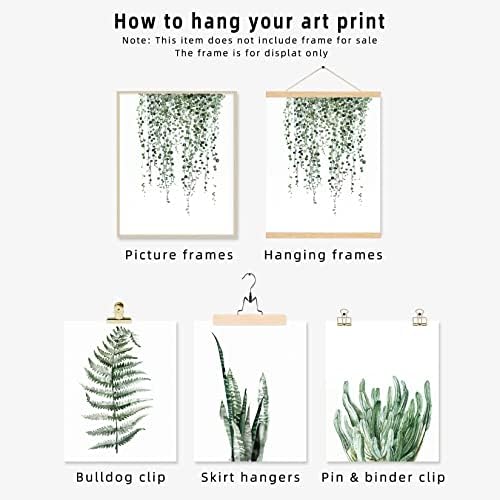 Растителни отпечатоци Нерасположени постери wallидна уметност за дневна соба декор, 8x10 постер платно отпечатоци од 6, ботанички отпечатоци