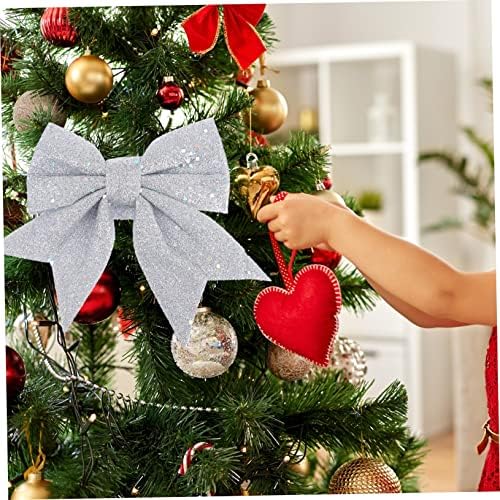 Toyvian 6pcs Божиќниот лак мас декоративни лакови украси за домашна елка сјај на сјај лак Божиќ, божер лак, куќи, приврзоци за новогодишна