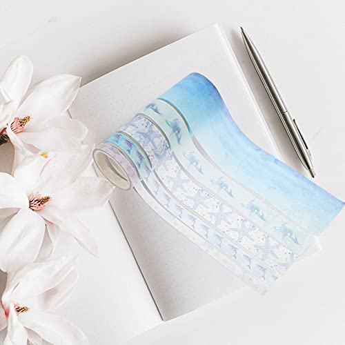 Заздравување на гроздобер декор 20 ролни Ваши лента океански небото тема лепила хартија ваши лента DIY декор лента за скрип