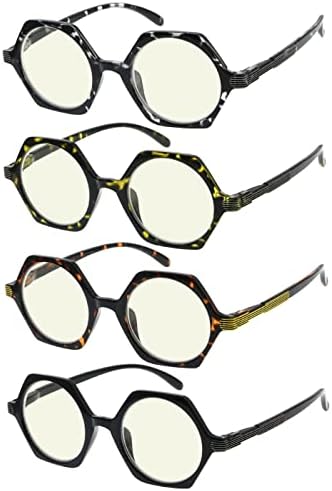 Eyekepper 4 Пакување чаши за гроздобер дизајн за жени - ретро читање очила за очила за мали леќи мажи +2,50