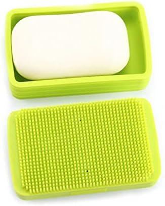 Исцелителни контејнери со кутии со капаци за сапун сапун сад сад сапун сапун за складирање кутија масажер чистач зелена четка за чистење на