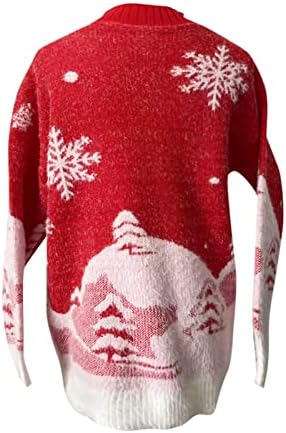 Chrisенски Божиќни џемпери за мажи мода снежен џемпер снегулки од вратот џемпер