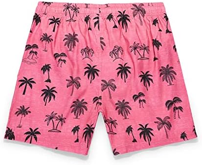 Венкомг1 шорцеви за мажи, тропски квадратни нозе шорцеви за цртање печатени хавајски еластични половини за пливање стебла