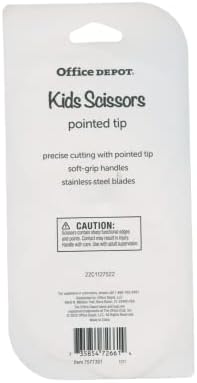 Ножици за деца на бренд за канцелариски складишта, 5 рачки, зашилен совет, разновидни бои, 2-пакувања