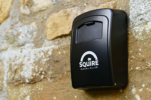 Безбедно кутија за клуч на Squire - Заклучување на комбинација од 4 тркала - Безбедно монтирање на wallидот - Безбедно каросерија