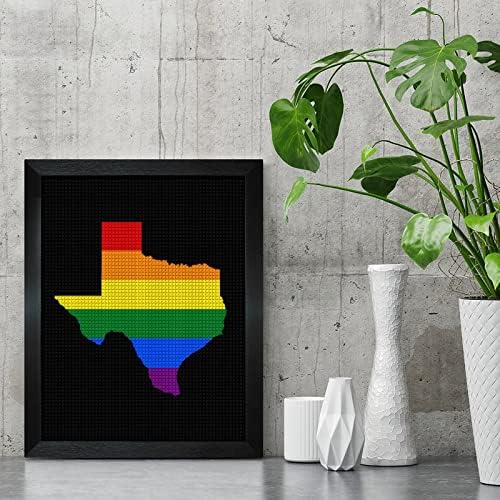 Тексас геј гордост дијамантска сликарска слика со фото рамки уметнички комплети wallидови виси слика за домашна канцеларија хотелска