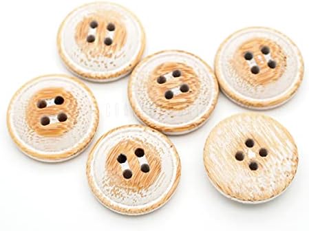Копчиња за дрво занаетчии 4 дупки бело насликано дрвено копче за шиење DIY занаети b46