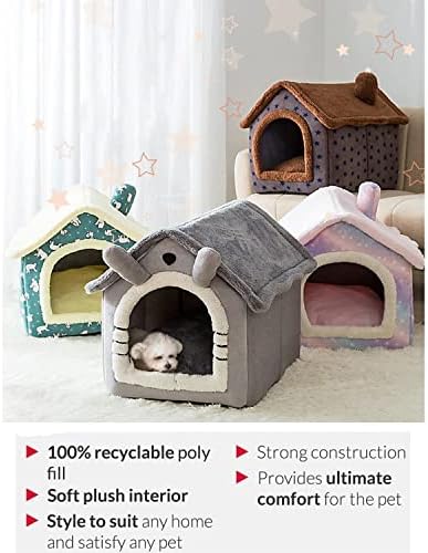 Самозагревање Кревет За Мачки-Одгледувачница Мека Куќа За Мачки За Миленичиња Со Отстранлива Перница 1 За Домашно Снабдување Со Мали