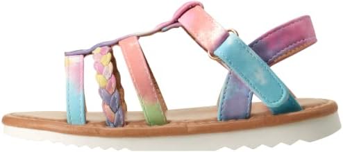 Сандали за девојчиња на Никол Милер - Летертет плетенка со сјајни сјајни сандали