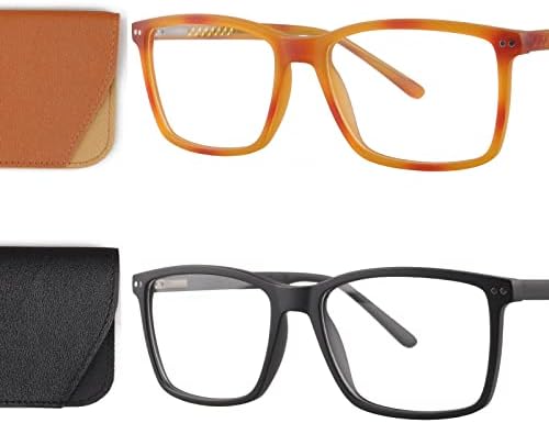 Ailebre 2 пакет класични очила за читање за мажи правоаголник рамка за очила против сина светлина за шифрирање на очила