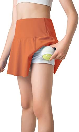 Тениско здолниште за девојчиња Летаотао Голф Срорт Деца атлетски со поштенски џебови и шорцеви UPF50+