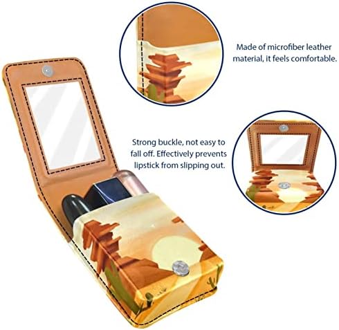 Кармин за шминка ОРИУКАН торба ЗА кармин со огледало пренослив торбичка за складирање кармин организатор за складирање сјај за усни, цртан Филм