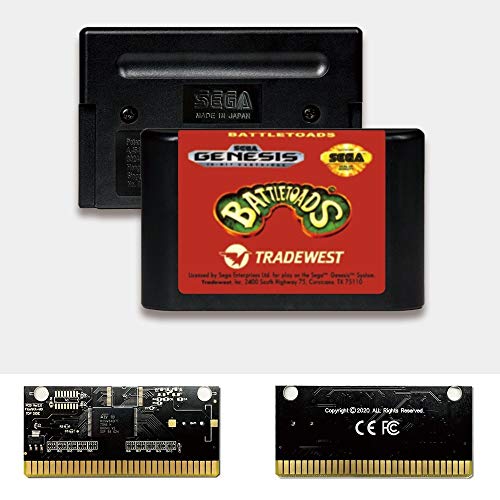 Aditi Battletoads - USA Label FlashKit MD Electroless Gold PCB картичка за Sega Genesis Megadrive Video Game Console