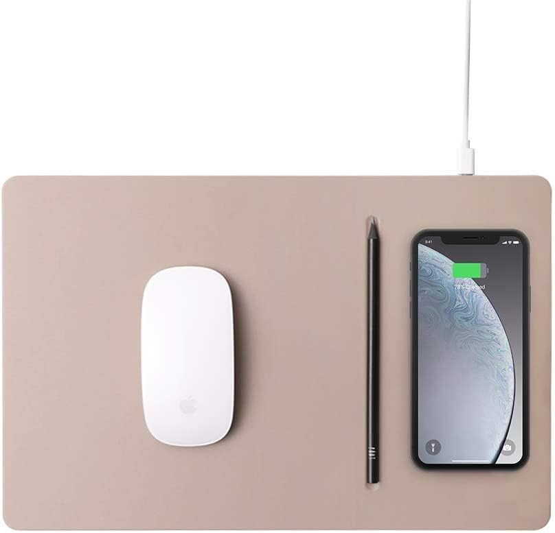 Pout - H3 Pro Qi безжично полнење на глувчето подлога за MacBook, лаптоп и биро - Напорни iPhone, AirPods, Samsung Galaxy