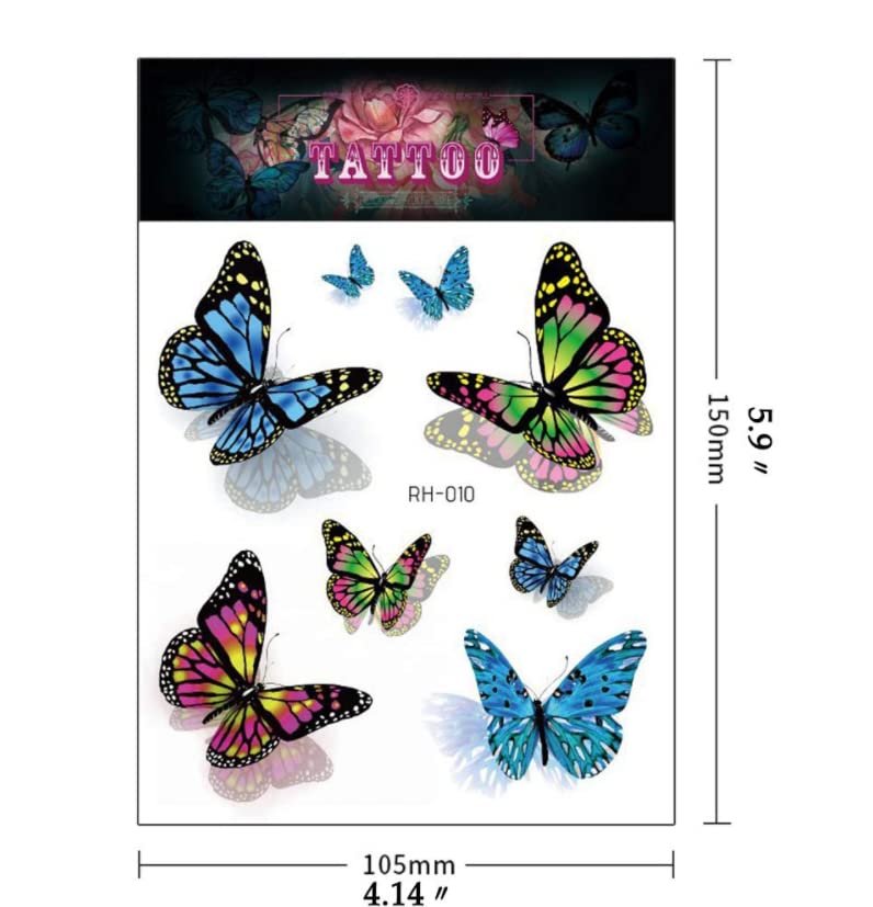 Jjkun 8 листови виолетова пеперутка водоотпорна привремена тетоважи мажи убавина животни тато за жени налепници за тетоважи на тетоважи