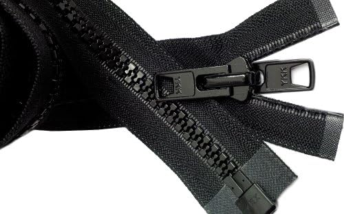 Bimini Top 10 Black Marine Double Pull Zipper 144 ~ ykk zipper vislon реверзибилен обликуван со 2 глави што се одвојуваат