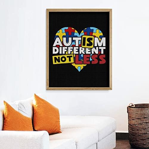 Свесност за аутизам срце Декоративни комплети за сликање на дијаманти, смешни 5д DIY целосна вежба дијамантски точки слики дома декор
