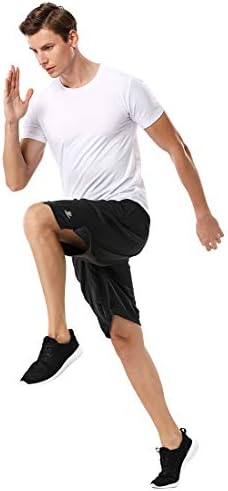 Деворопа машки атлетски кошаркарски шорцеви со лабава перформанси со спортски тренинзи шорцеви патенти џебови