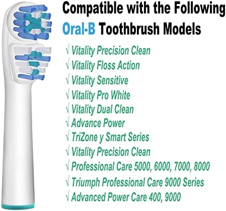 Двојна чиста глава за четки за замена компатибилни со орални четки за заби Б, одговара на 100 500 1000 2000 3000 5000 6000 7000 и повеќе модели,