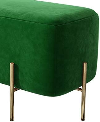 TJLSS зелена подножје, столче за промена на чевли на влезот, клупа за дневна соба, столче од ткаенина софа