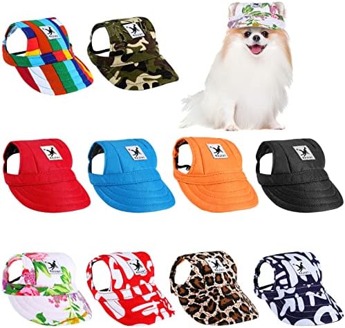 10 компјутери кучиња капа за кучиња бејзбол капа што дише спортска капа прилагодлива капа за заштита од сонце за кучиња со дупки за уши за