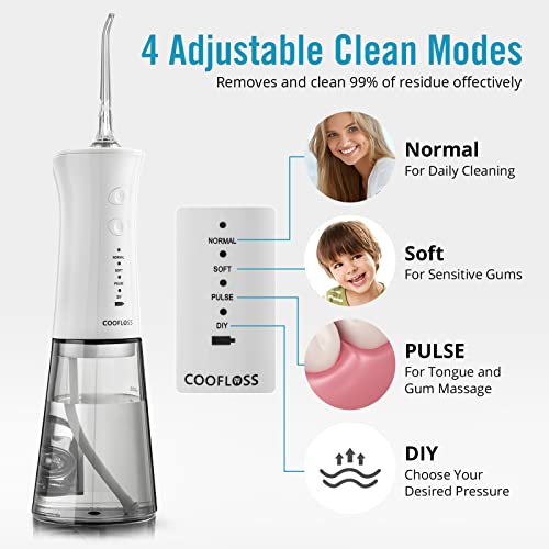 Вода за стоматолошки флосер со магнетно полнење за чистење на забите, coofloss ipx8 водоотпорен забен забен заболувања на заби орален