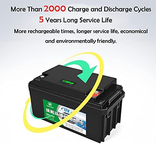 Пакет батерии за кампување, R Батерија, 12v 66AH Литиум Железо LiFePO4 Батерија За Длабок Циклус, 2000+ Циклус За Складирање Енергија