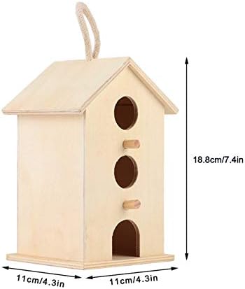 Кутија за гнездење на папагал, Дрвена Куќа За Птици За Кутија За Одгледување Природно Дрво Во Кафез, Висечки Гнезда За Птици За Одгледување