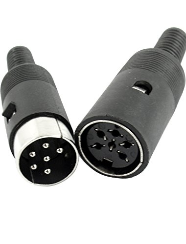 Aexit 2pair Црна аудио &засилувач; Видео Додатоци Пластични DIN 6-Пински Женски Машки Приклучок Аудио Конектори &засилувач; Адаптери Видео Конектор