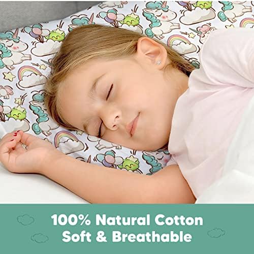 Keababies Toddler Pillow со перница за перници за перница за перница од 13x18 - 13x18 меки органски памучни перници за дете за спиење