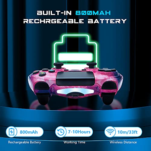Безжичен контролер на Boowen за PS4, одлична изведба со двојно шок гејмепада компатибилен со PlayStation 4/Pro/Slim со приклучок