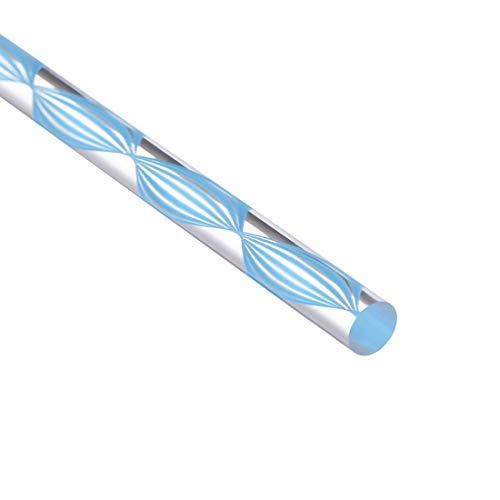 Акрилна тркалезна шипка Uxcell, 1/4 дијаметар од 10 инчи должина, спирална светло сина линија, цврста пластична PMMA лента за