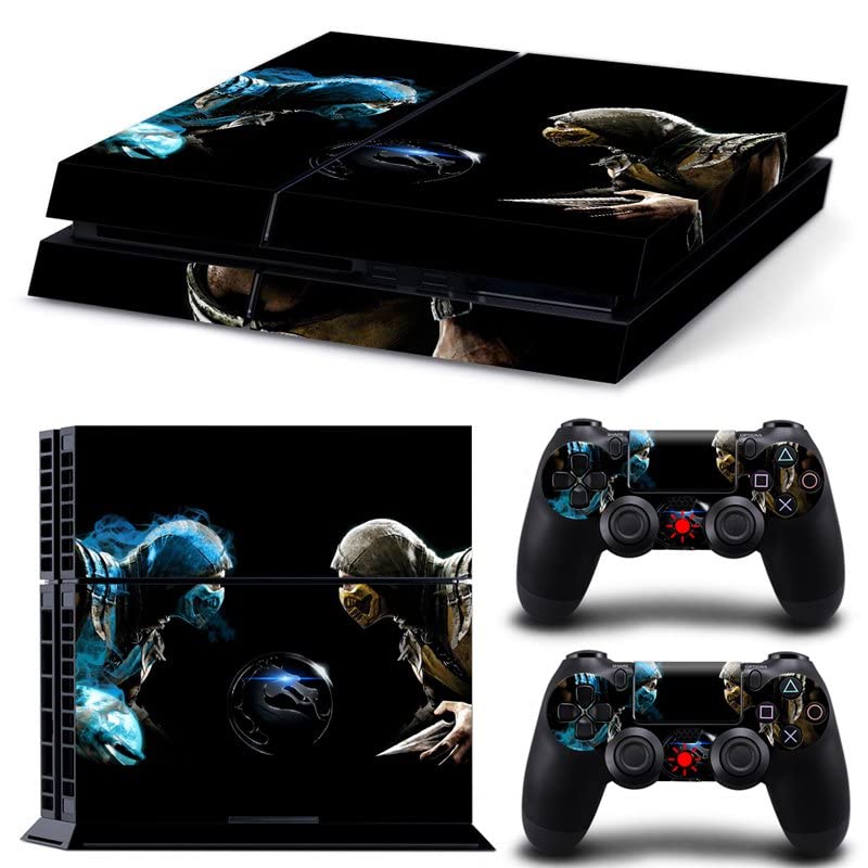 За PS4 Pro - Game Ninja Mortal Најдобра војна Kombat x PS4 или PS5 налепница за кожа за PlayStation 4 или 5 конзола и контролори Декларална