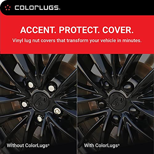 Colorlugs Vinyl Lug Nut Cover | Црна | Флексибилно вклопување на капачето на орев на тркалото | Се вклопува 21-23 мм | Пакет од