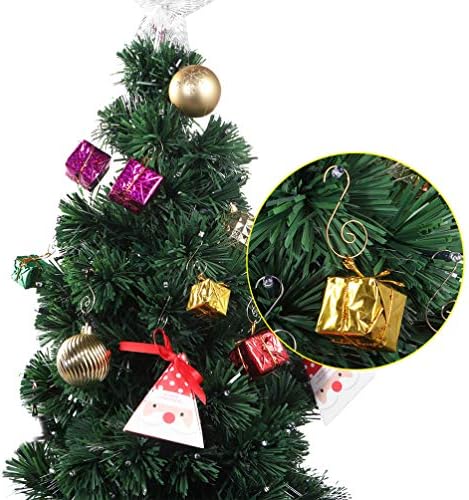 Виномо 100 парчиња Божиќни украси куки куки за елки за елка метални куки во облик на Божиќни топки новогодишна елка виси декорација