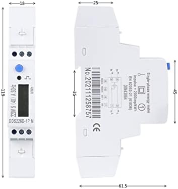 Tioyw 1P M LCD 50/60 Hz еднофазен мерач на енергија DIN-Rail 40A 45A 110V 120V 220V 230V 240V 2000 IMP/KWH