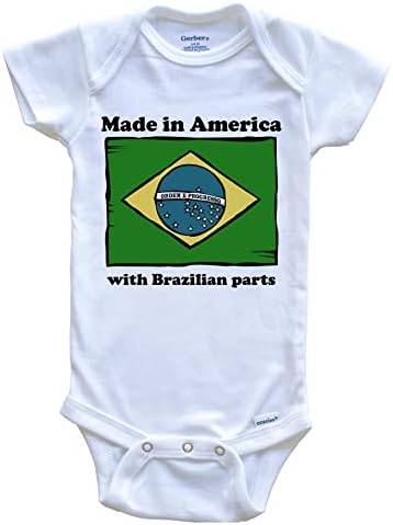 Направено во Америка со бразилски делови смешно бразилско знаме едно парче бебешко тело