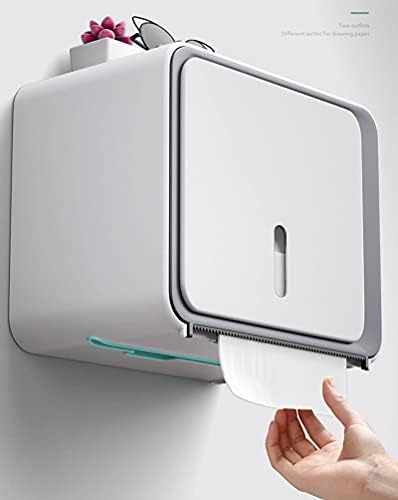 Држач За Тоалетна Хартија, Абс Пластика, Монтиран На Ѕид Без Капак На Кутијата За Складирање На Ткиво На Лицето За Дупчење, Водоотпорен
