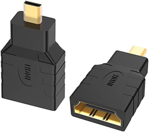 Ј&засилувач; Д Микро HDMI До HDMI Адаптер, Позлатени HDMI Женски На Микро HDMI Машки Адаптер Конвертор Компатибилен Со Паметен Телефон