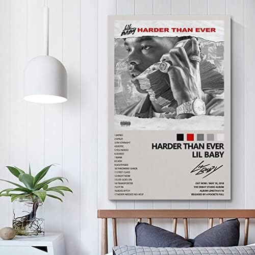 Лил Бебе потешко од кога и да било албум постер за естетска платно во спална соба, постери за дневна соба за дневна соба