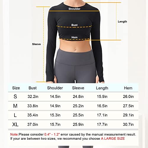 Феимакс долг ракав исечен врвови на женски тренингот Беспрекорен атлетски исечен салата јога кошула за жени тенок вклопување